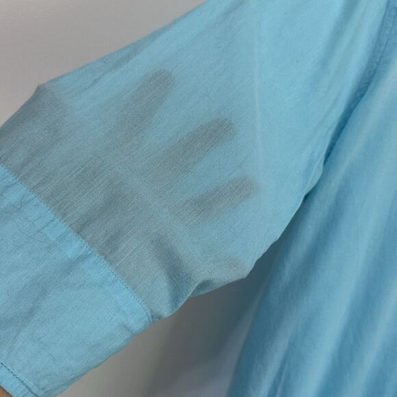 Lands End Swim Cover Up Tunic Aqua M Lightweight Embroidered Beachy Pool Boho - Picture 6 of 12